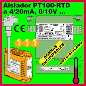 01b2- Aislador Pt100-RTD (salida 0-10V, 4-20mA)