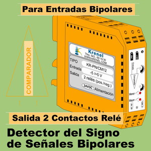 08e- Detector del signo de señales bipolares, con 2 salidas de relé
