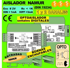 14g- Convertidor NAMUR-Optoacoplador. 2 canales