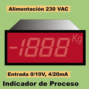 15c- Indicador 3´5 Digitos LED. 4-20mA, 0-10V a 230VAC